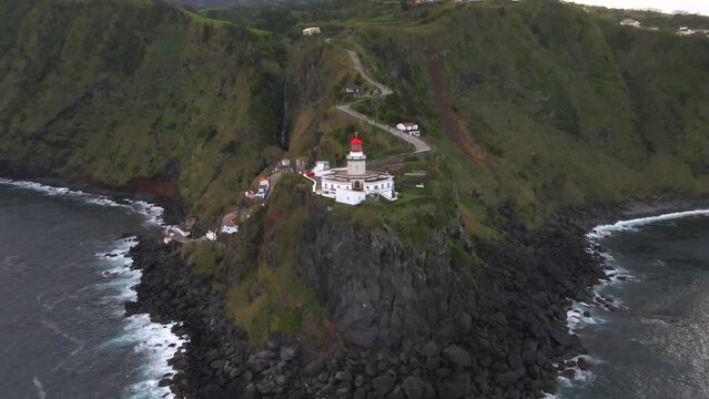 Farol do Arnel in Sao Miguel, the Azores by Drone