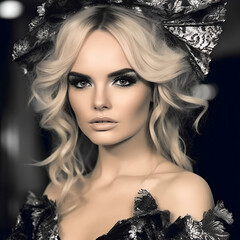 Young and Beautiful Model Embodying Success, Independence and Confidence for Fashion Magazine