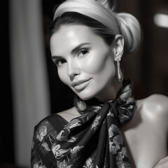 Young and Beautiful Model Embodying Success, Independence and Confidence for Fashion Magazine