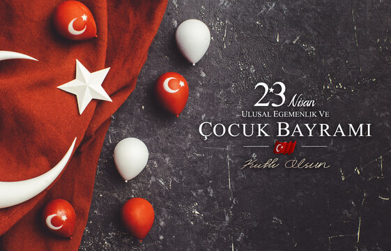 (23 nisan ulusal egemenlik ve cocuk bayrami), 23 April, National Sovereignty and Children&rsquo;s Day celebration background - Turkish national holiday