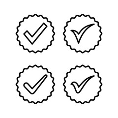 Approved icon vector illustration. Certified Medal Icon. check mark