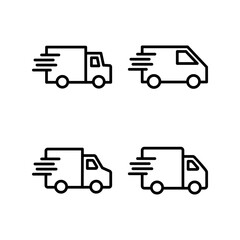 Fototapeta premium Delivery truck icon vector illustration. Delivery truck sign and symbol. Shipping fast delivery icon