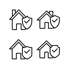home insurance icon vector illustration. home protection sign and symbol