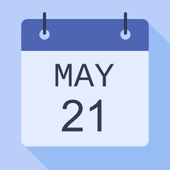 Fototapeta premium 21 May Calendar, Vector Calendar.