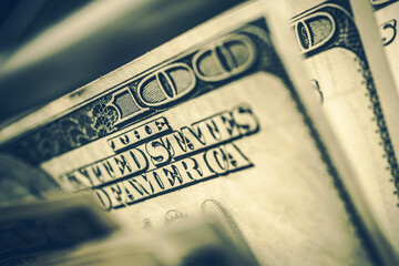 One Hundred US Dollar Bill Closeup