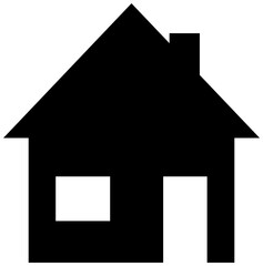 Simple house silhouette. Home illustration icon. Simple flat symbol.