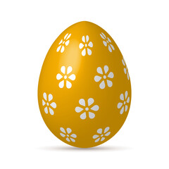 Handmade Orange Easter Egg Isolated on a White/Transparent Background