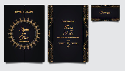 luxury elegant wedding invitation set