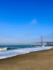 Schapenvacht deken met foto Baker Beach, San Francisco Golden Gate Bridge from Baker Beach in San Francisco, California