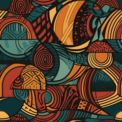 Fototapeta premium Seamless Bold Tribal-Inspired Shapes in a Modern Twist