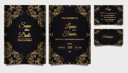 Naklejka premium luxury wedding invitation cards