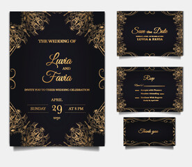 luxury wedding invitation card design set