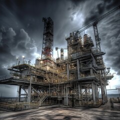 Fototapeta na wymiar powerful HDR processing effect in the oil and gas industry. generative ai