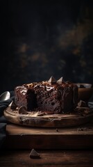 Scrumptious Chocolate Brownie with Copy Space