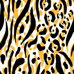 Seamless hand draw leopard pattern, animal print.