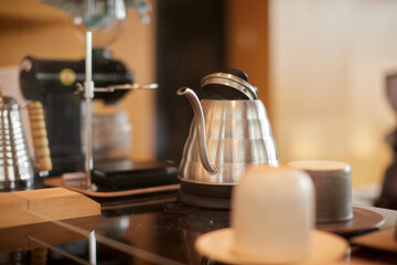 カフェの店で用意したコーヒーセット