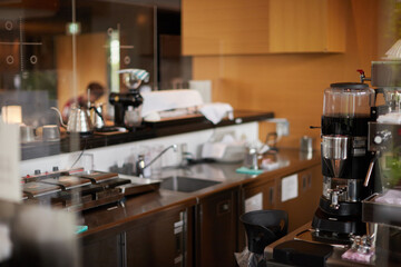 カフェの店で用意したコーヒーセット