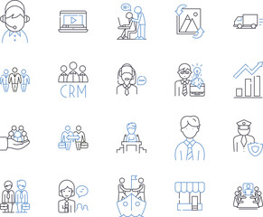 Career and success outline icons collection. Career, Success, Achievement, Professional, Advancement, Goals, Rewards vector and illustration concept set. Aspiration, Promotion, Results linear signs