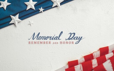 memorial day background, united states flag, with remember and honor posters