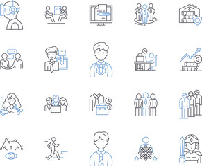 Customer satisfaction outline icons collection. Satisfaction, Contentment, Gratification, Delight, Joy, Ease, Reliability vector and illustration concept set. Comfort, Happiness, Quality linear signs