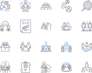 civil rights outline icons collection. civil, rights, activism, equality, justice, discrimination, integration vector and illustration concept set. protesters, suffrage, segregation linear signs