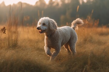 poodle running on the ground