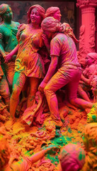 hindu Celebration of Holi Color Paints