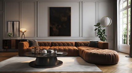 Obraz premium A modern design for living room, interior luxury design