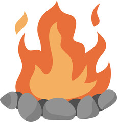 bonfire illustration cartoon 