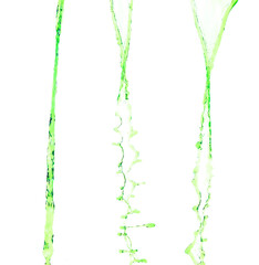 Green juice from nature splash in Air. Water green leaf pour from sky and purify clean natural....