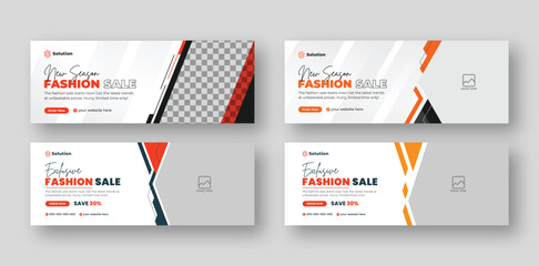 Fashion sale social media Facebook cover web banner template