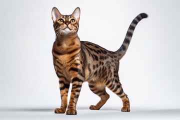 bengal cat isolated on white