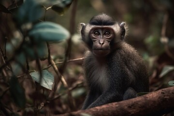 Obraz premium portrait of monkey on the forest