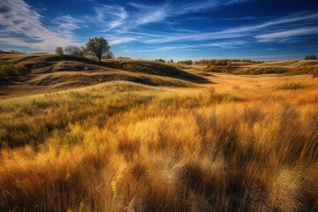 Fototapeta premium meadow with clouds in the blue sky