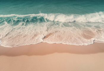 Beach waves on smooth sand surface