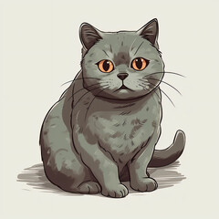 isolated illustration of a cat