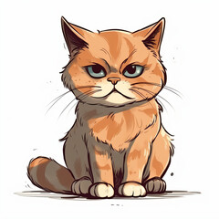 isolated illustration of a cat