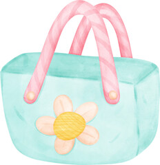 Cute sweet pastel Eco-Friendly reusable empty plain shopping Bag watercolor