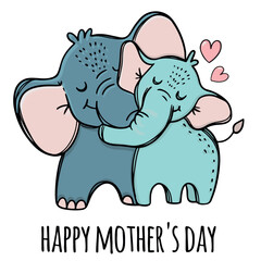 Heartwarming Greeting Cards: Show Your Love with Cute Animals and Flowers on Mother's Day. Perfect Mother's Day Celebration Card Vector Design