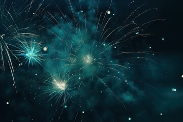 colorful fireworks display lighting up the night sky. Generative AI