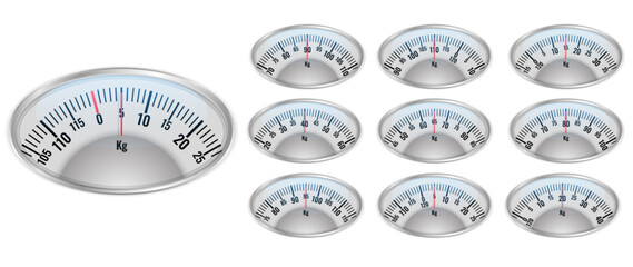 realistic bathroom scale for weighing machine isolated - 3d illustrator