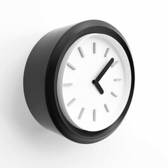 minimalist clock black and white, generative ai