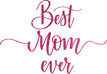 Happy Mothers Day Greeting Card With Pink Glitter  for Mother's Day Celebration - Vector Design.