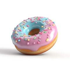 trendy donut pastel color, generative ai