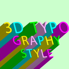 3d printing color style for print design. Poster design. Vector illustration.