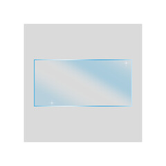 glass plate. Design element. Shine effect sign. Photo frame. Realistic shadow. Vector illustration.