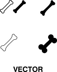 bone vector flat illustration set on white background..eps