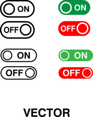 On off vector icon set illustration on white background..eps