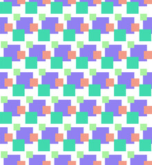 Seamless pattern made of colorful rectangles, punchy color palette