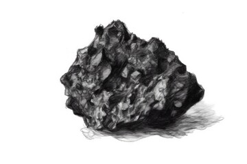 monochromatic drawing of a rock. Generative AI